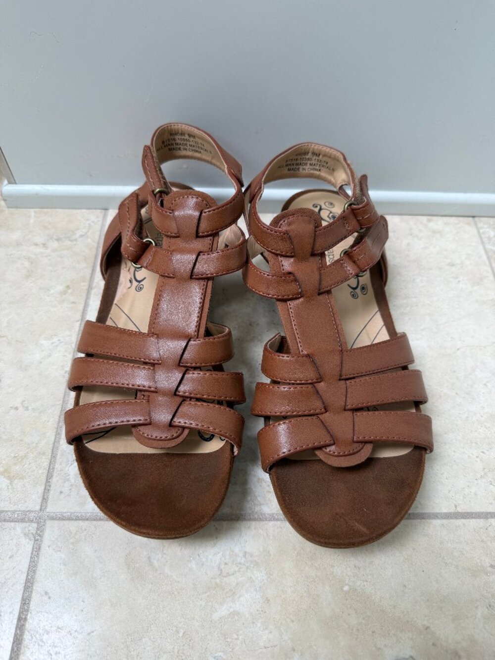 Baretraps Rhose Brown Strappy Gladiator Comfort Sandals | Size 9M